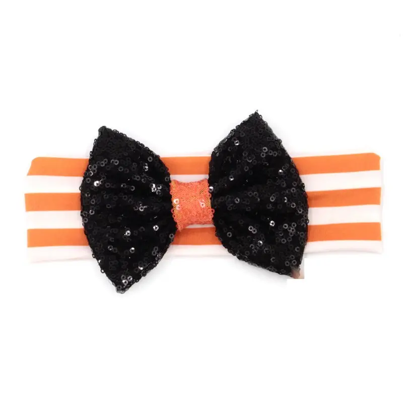 Обруч для волос в полоску с большими блестками 4 шт./лот|cute headband|halloween headbandbig sequin bows