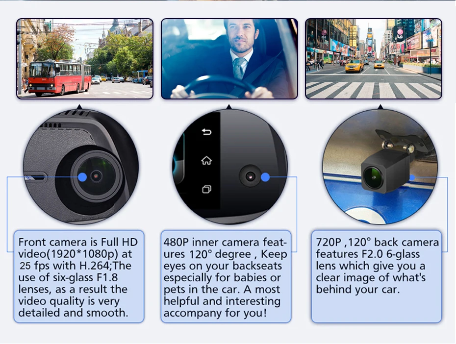 Phisung 3 CHS cameas ram 2GB+ ROM32GB Автомобильная камера в зеркале dvrs Android ADAS gps навигация DashCam 1080P hd Автомобильный видеорегистратор dash камера