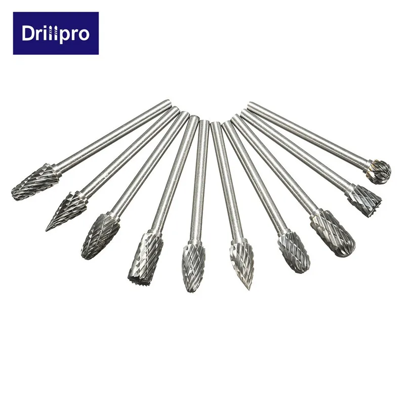Drillpro шлифовальные инструменты с ЧПУ 10 шт. аксессуары вольфрамовый карбид резак