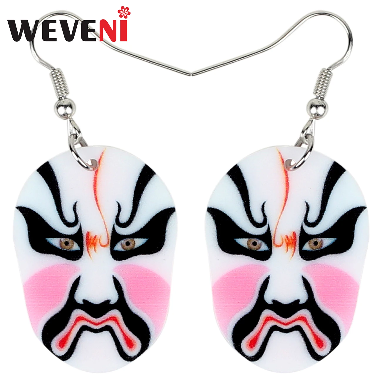 WEVENI акриловая Китайская Пекинская опера маска серьги-подвески в форме капли