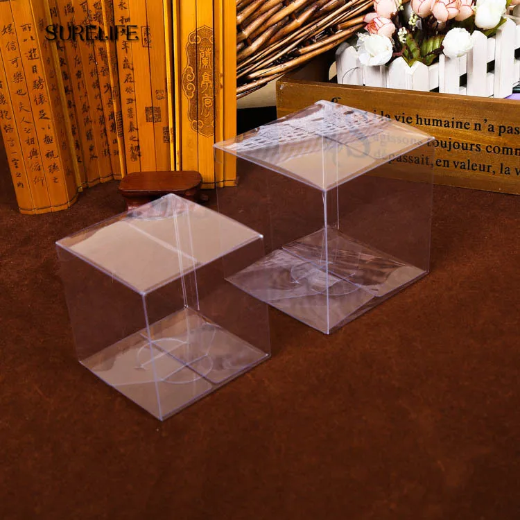 

50PCS/Lot Square Plastic Clear PVC Boxes Transparent Waterproof Gift Box PVC Carry Cases Packaging Box For jewelry/Candy/toys