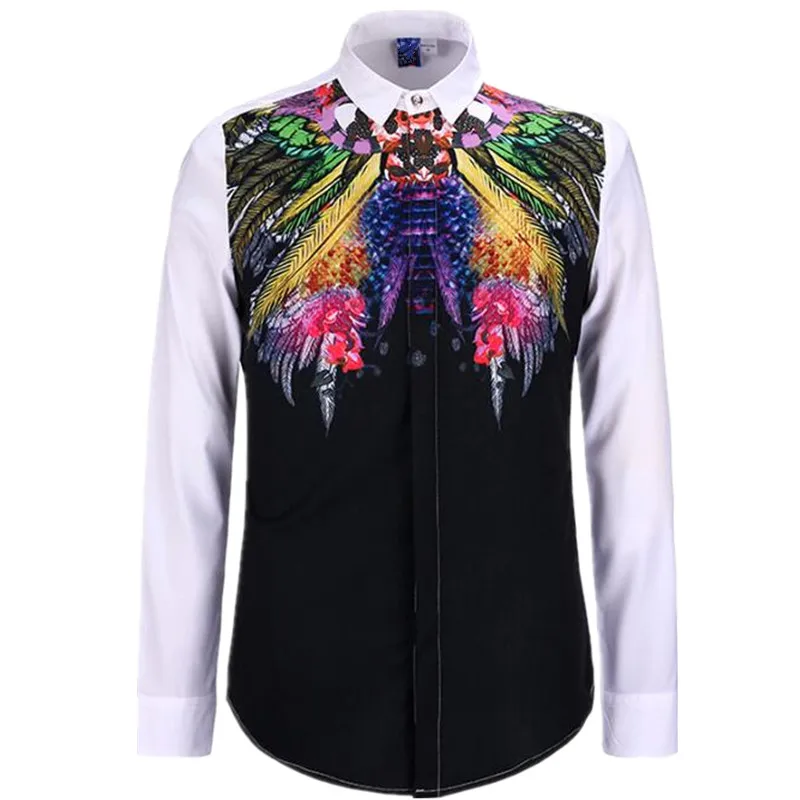 2017 Новый Бренд Мужской Рубашки Полный Рукавом фирменное Рубашка Мужская Одежда Повседневная 3d Отпечатано