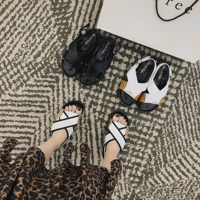 Повседневная Белая обувь, женские сандалии на платформе, zapatos de mujer, летняя новинка, chaussure femme, женские пляжные сандалии, sandalias mujer