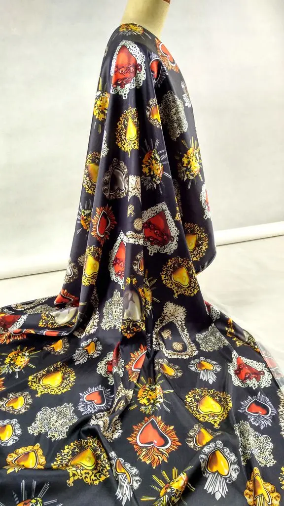 Супер тканый материал Telas для штор Тюлевая блузка платье с принтом сатиновая