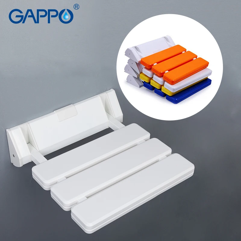 gappo wall mounted shower seats folding chair for child bathroom folding shower chair bath shower stool cadeira bath chair free global shipping