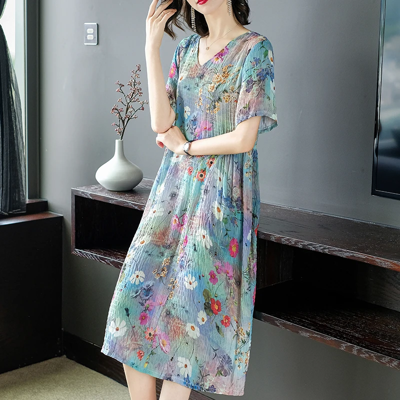 Plus size Dresses Floral Women Casual Long Loose Summer Beach Party Dress Elegant Vestidos Clothes 2019 Ladies dresses | Женская одежда