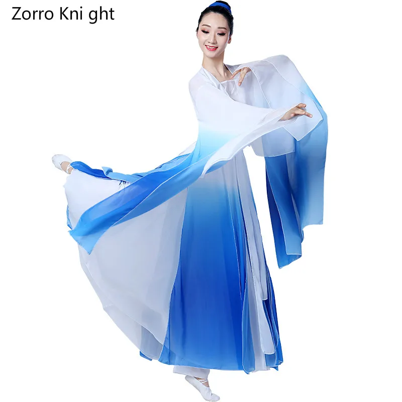 classical Women's Costumes Elegant Chinese Style Wide Sleeve Flow Fairy Dresses Fresh And Umbrella Dance Dress | Тематическая