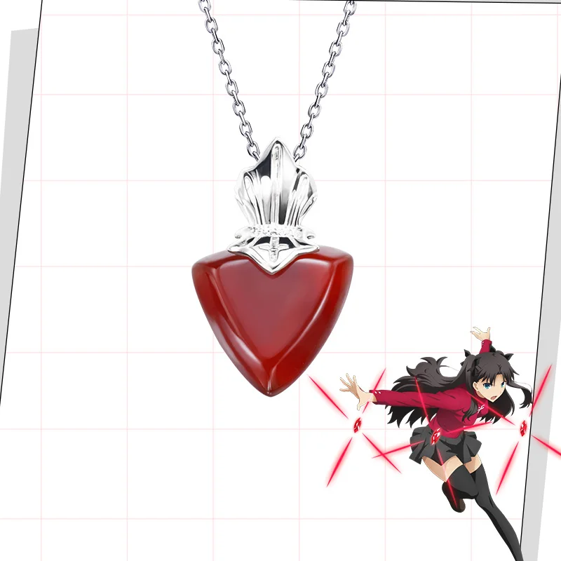 Ожерелье с подвеской в виде красного сердца Tohsaka Rin Fate/Stay Night модные аксессуары