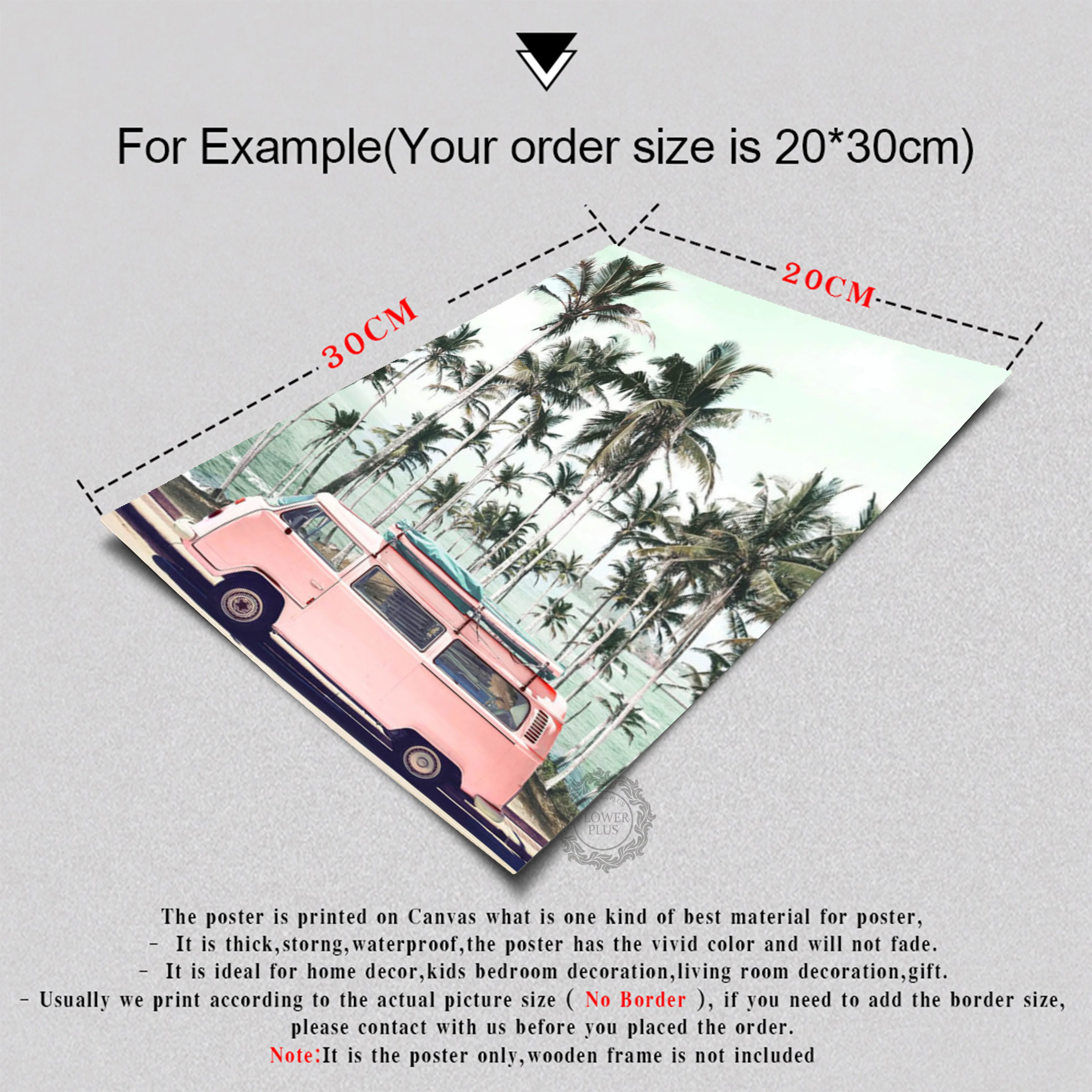 

Pink Bus Sea Beach Girl Coconut Palm Tree Wall Art Canvas Painting Nordic Posters And Prints Wall Pictures For Living Room Decor