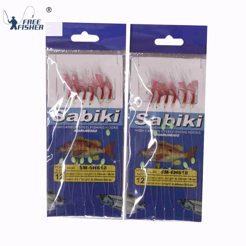 22 шт./упаковка рыболовные крючки с перьями|herring rig|lure rigssabiki feathers |