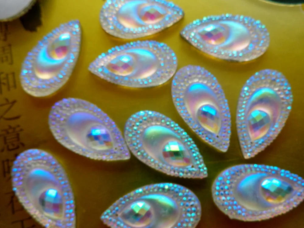 Прозрачные стразы в форме капли 16*30 мм | Дом и сад