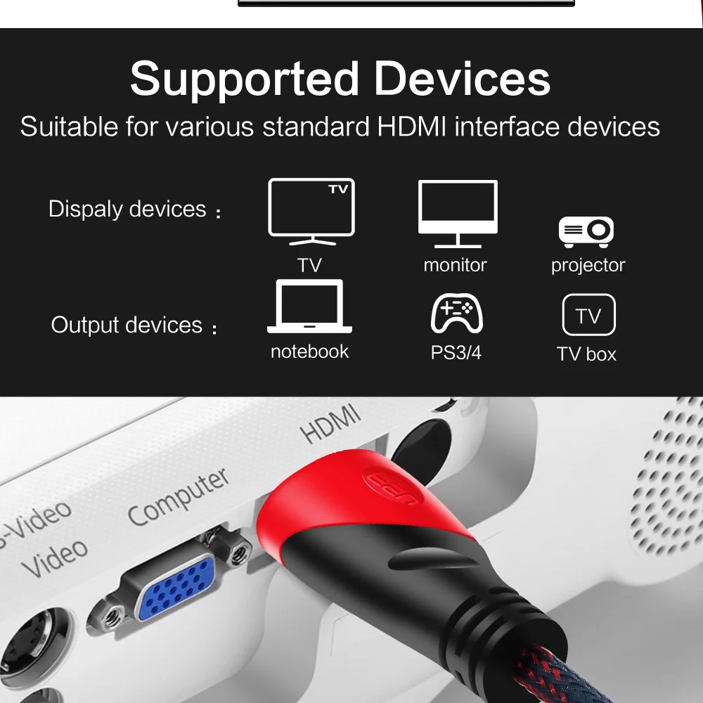HDMI 2,0 кабель 4K 60Hz HDMI к HDMI кабель Разветвитель переключатель коробка HDMI 2,0 1,4 1080P видео аудио кабель Кабо для PS3 4 HDTV проектор
