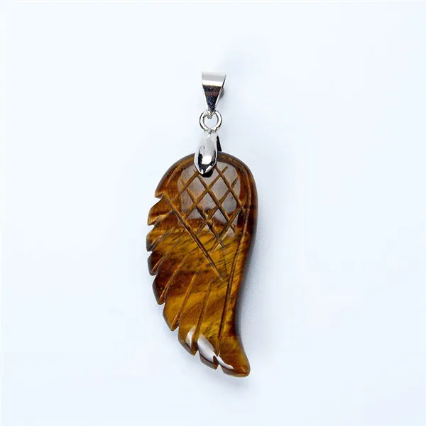 tiger eye stone Натуральный розовый кварц красочный камень крыло Ангела рок милый кулон с кристаллом для ожерелья Опалит Свадебные украшения ювелирные изделия - Окраска металла: tiger eye stone