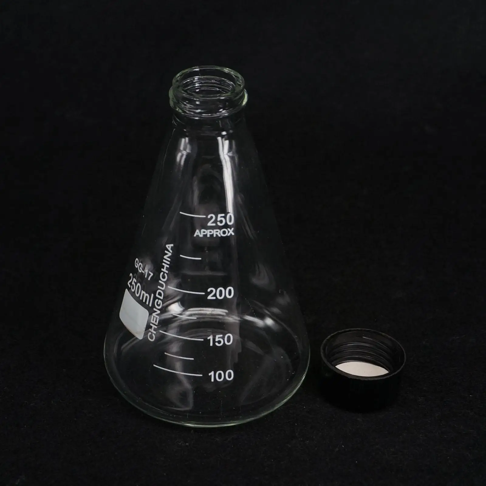 Стекло 250 мл коническая колба Erlenmeyer с узким горлышком и винтовой крышкой