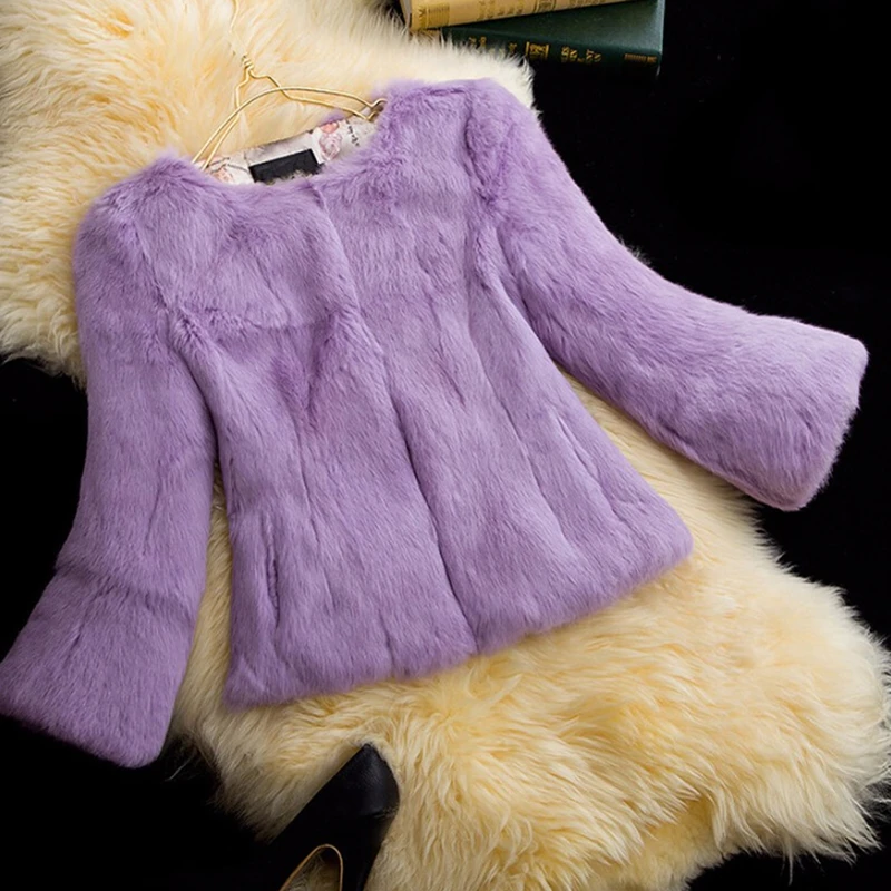 Шуба из натурального кроличьего меха новинка зимы 2019 куртка 100% фабричная оптовая