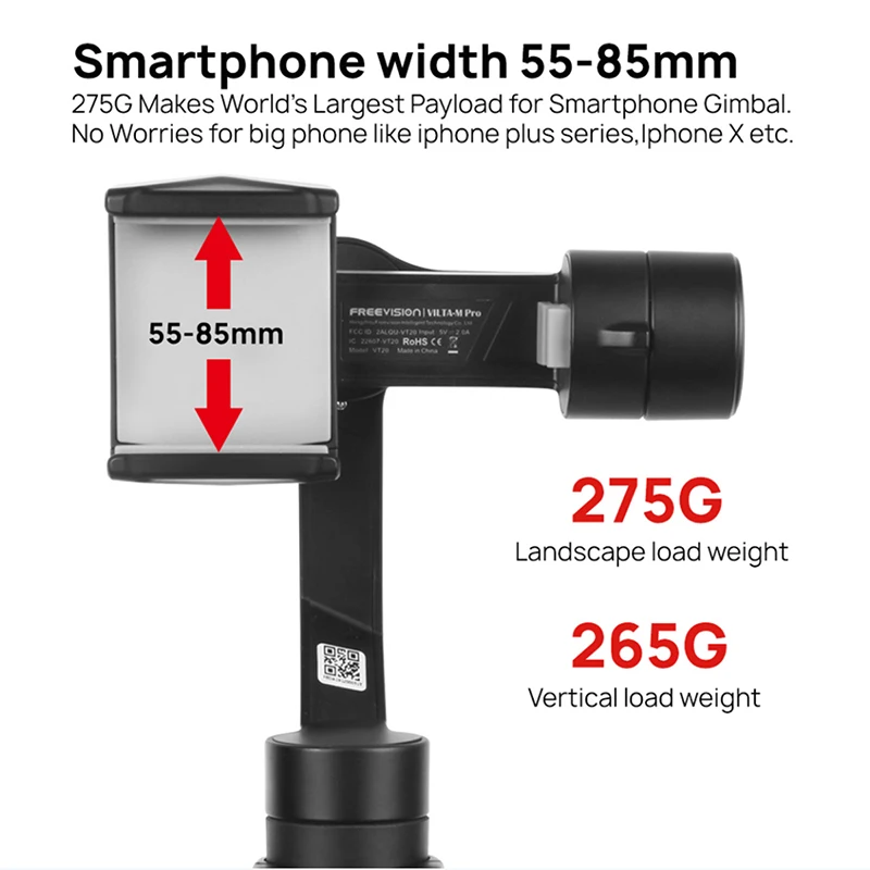 Freevision Vilta-M Pro 3-осевой Ручной Стабилизатор на шарнирном замке для смартфона для huawei P30 Pro IPhone Gopro стабилизатор телефона гладкой 4