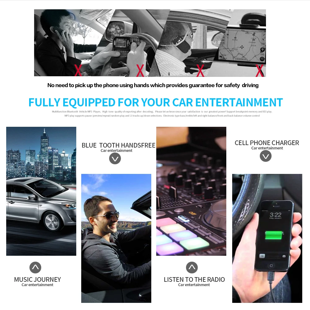 

Automobile Auto radio Car Radio 12V Bluetooth Car Stereo In-dash 1 Din FM Aux Input Receiver SD USB MP3 MMC WMA Car Radio Player
