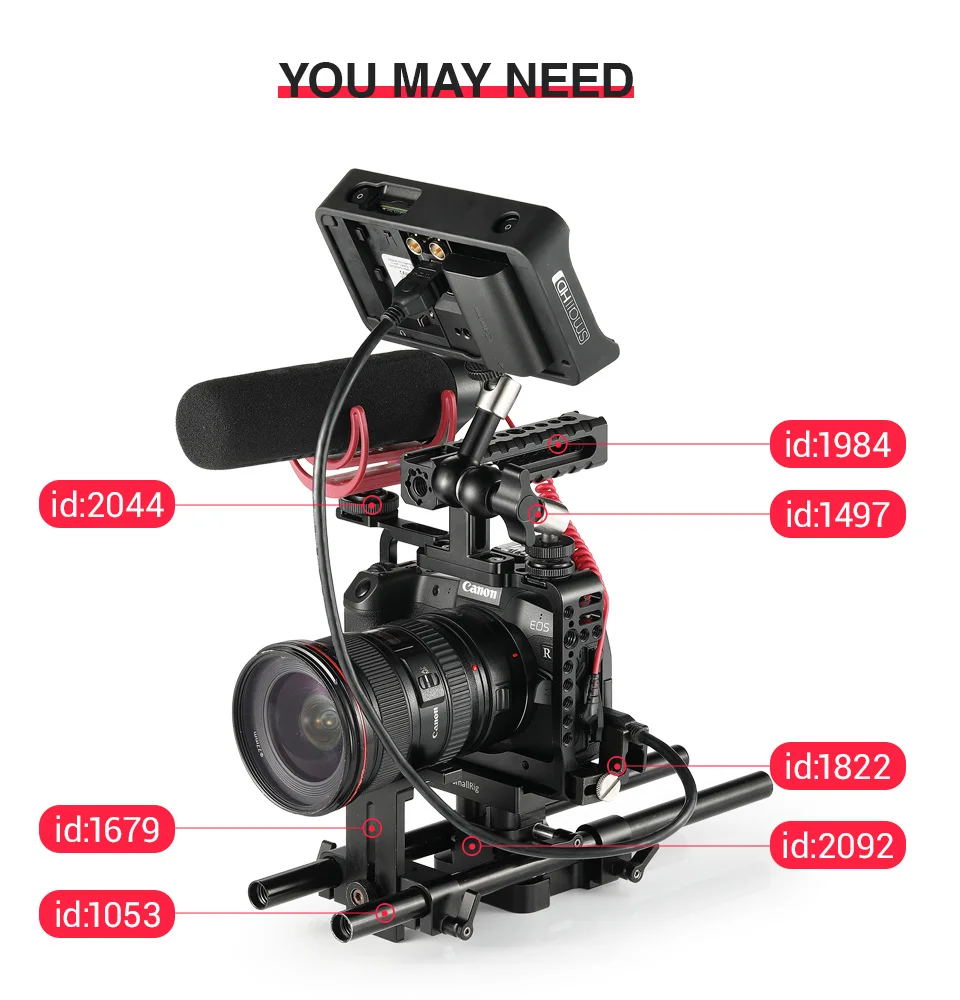 Клетка для камеры SmallRig для Canon EOS R с креплением для холодного башмака с резьбой для микрофона Magic Arm 2251