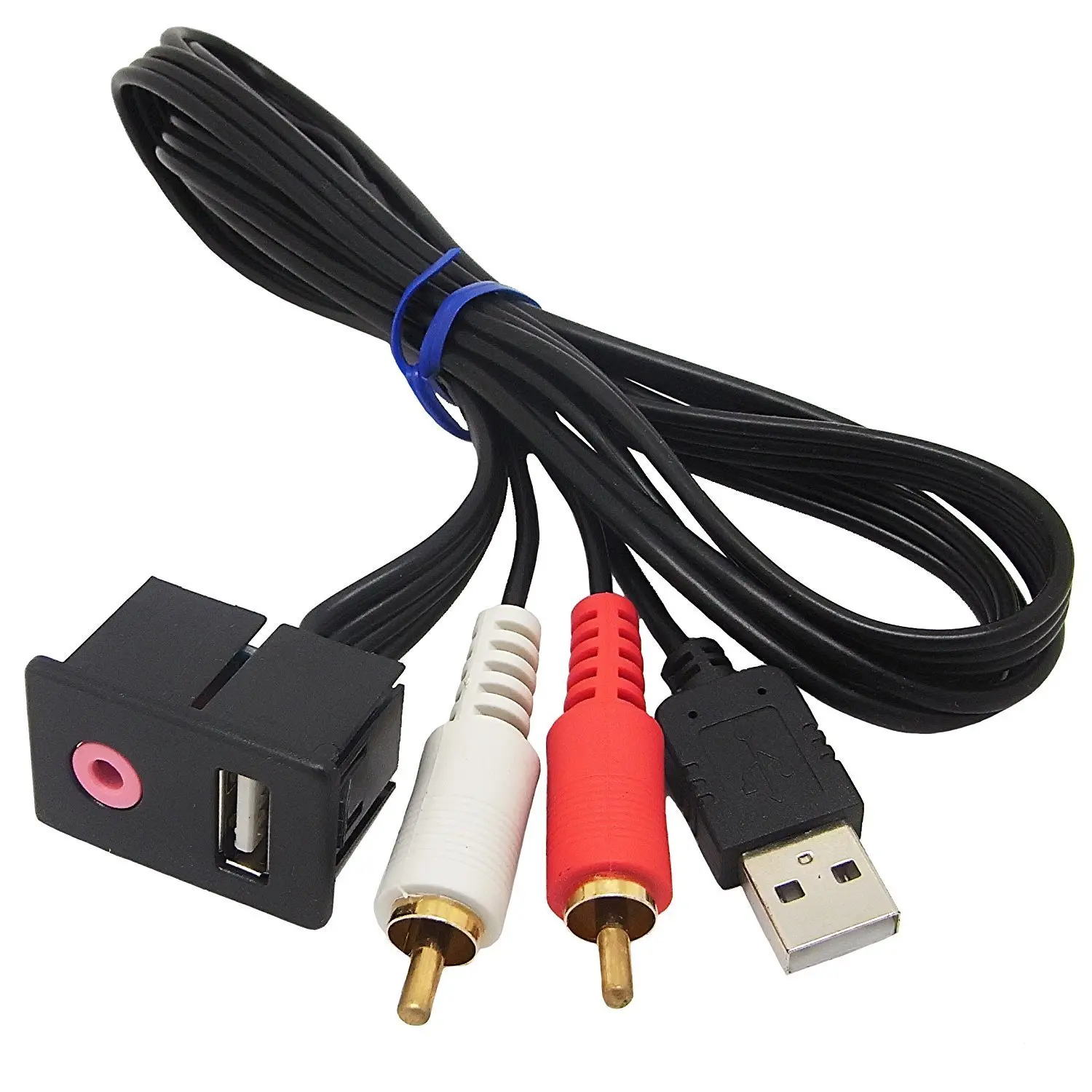Автомобильный переходник-адаптер RCA с аудиоразъемом 3 5 мм удлинитель USB-кабеля