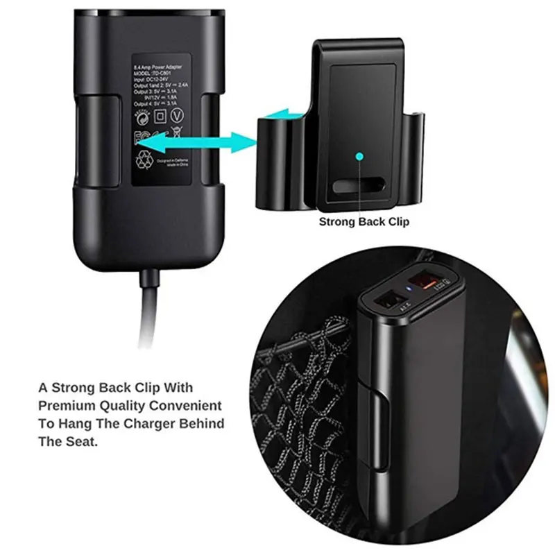 Автомобильное зарядное устройство Vehemo с 4 USB портами зарядный адаптер для