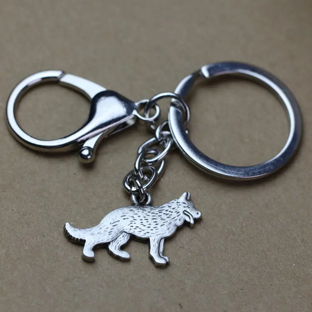 Keychain Tkuamigo немецкий брелок в виде овчарки любимая собачка Античный Серебряный Щенок подарок ювелирные изделия - Цвет: Keychain