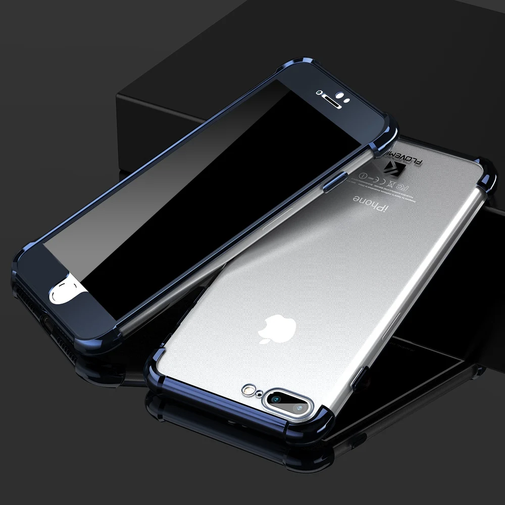 Floveme 360 заполнении чехол для iPhone X 8 7 6 S plus роскошный антидетонационных чехлы iphone