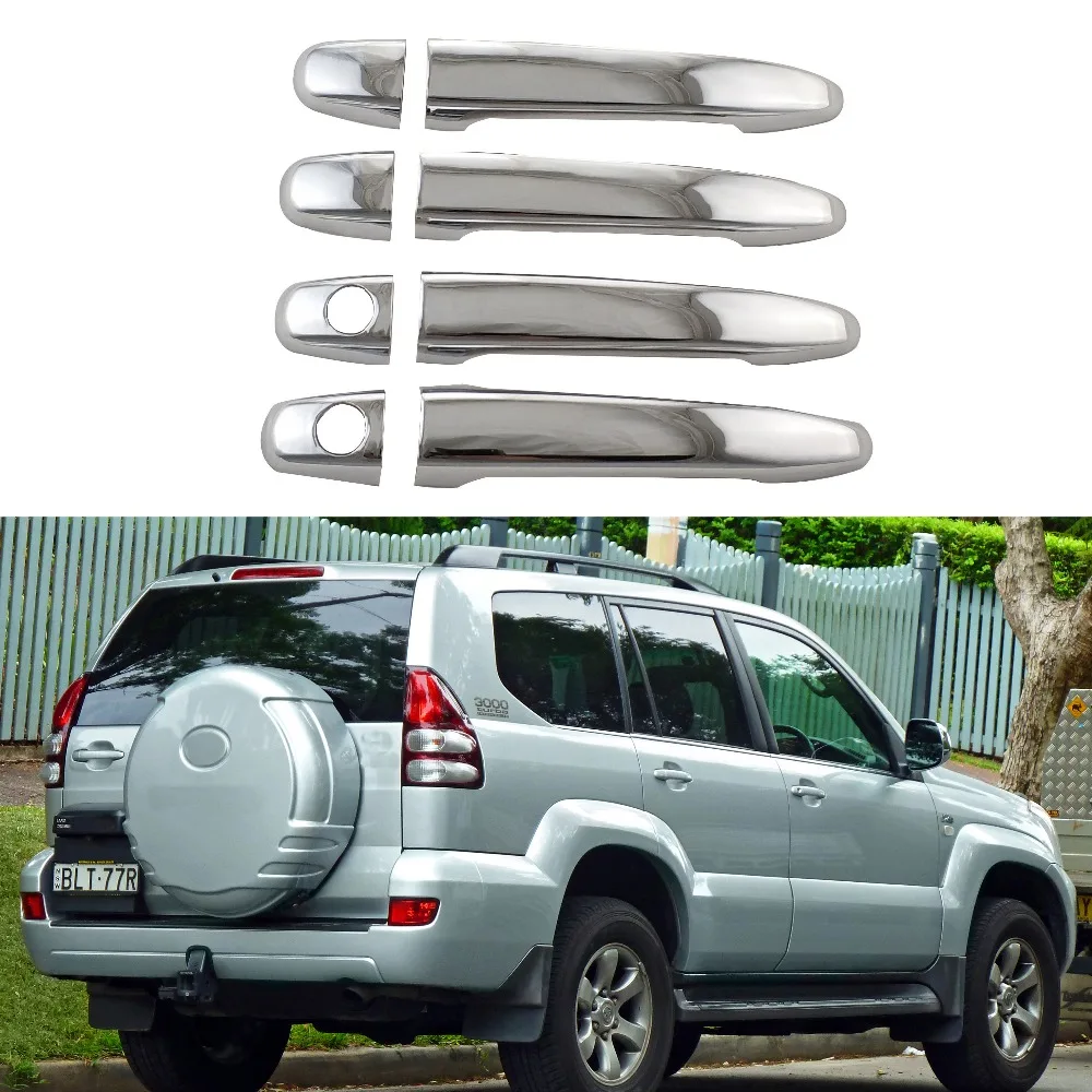 

Car The door handle covers ABS Chrome For Toyota Land Cruiser Prado FJ120 2002-2009 Accessories Stickers Car Styling