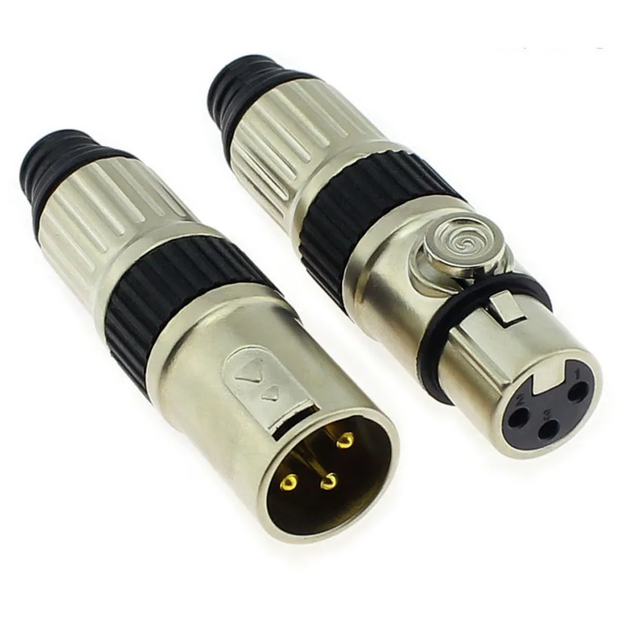 EClyxun 1 пара XLR 3 Pin микрофон аудио разъем штекер + Женский Джек черный караоке спикер