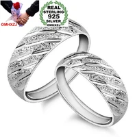 omhxzj wholesale fashion simple meteor shower lovers couple 925 sterling silver open adjust female for woman man ring gift rg25