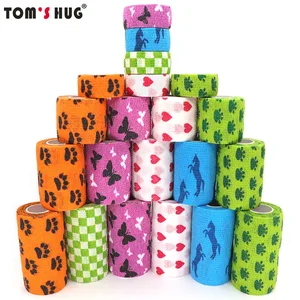 Эластичный пластырь с принтом, цветная спортивная лента для суставов пальцев, 4,5 м, поддержка колена, для медицинской терапии