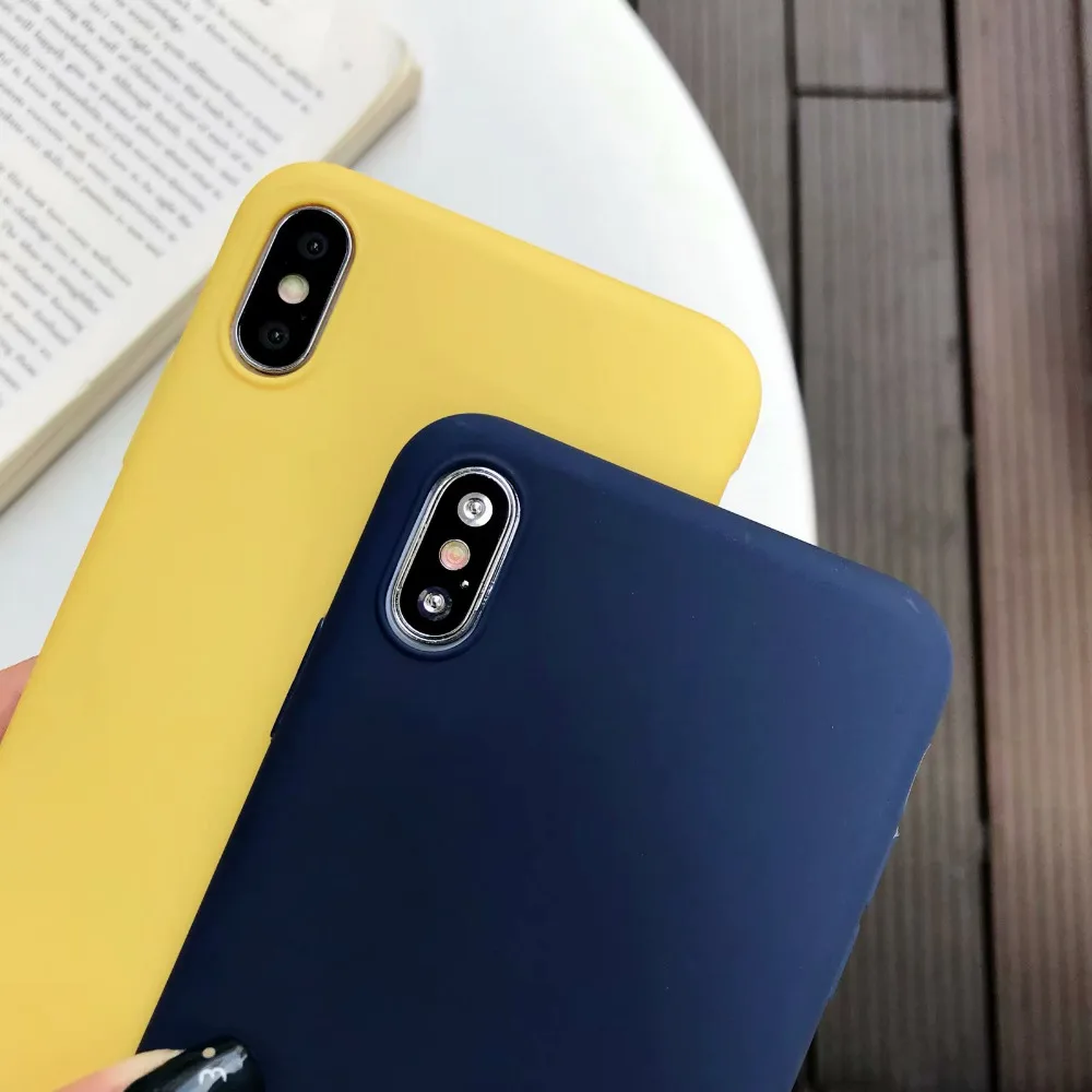 DISCASE Телефон чехол для iPhone 7 6 6s 8 X Plus XR XS максимальный простой сплошной цвет