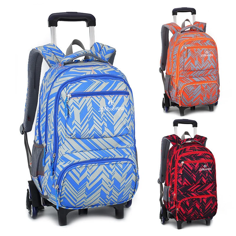 Модный детский дорожный рюкзак на колесиках, школьные сумки-тележки для девочек с 6 колесиками, детский Дорожный чемодан, школьные рюкзаки
