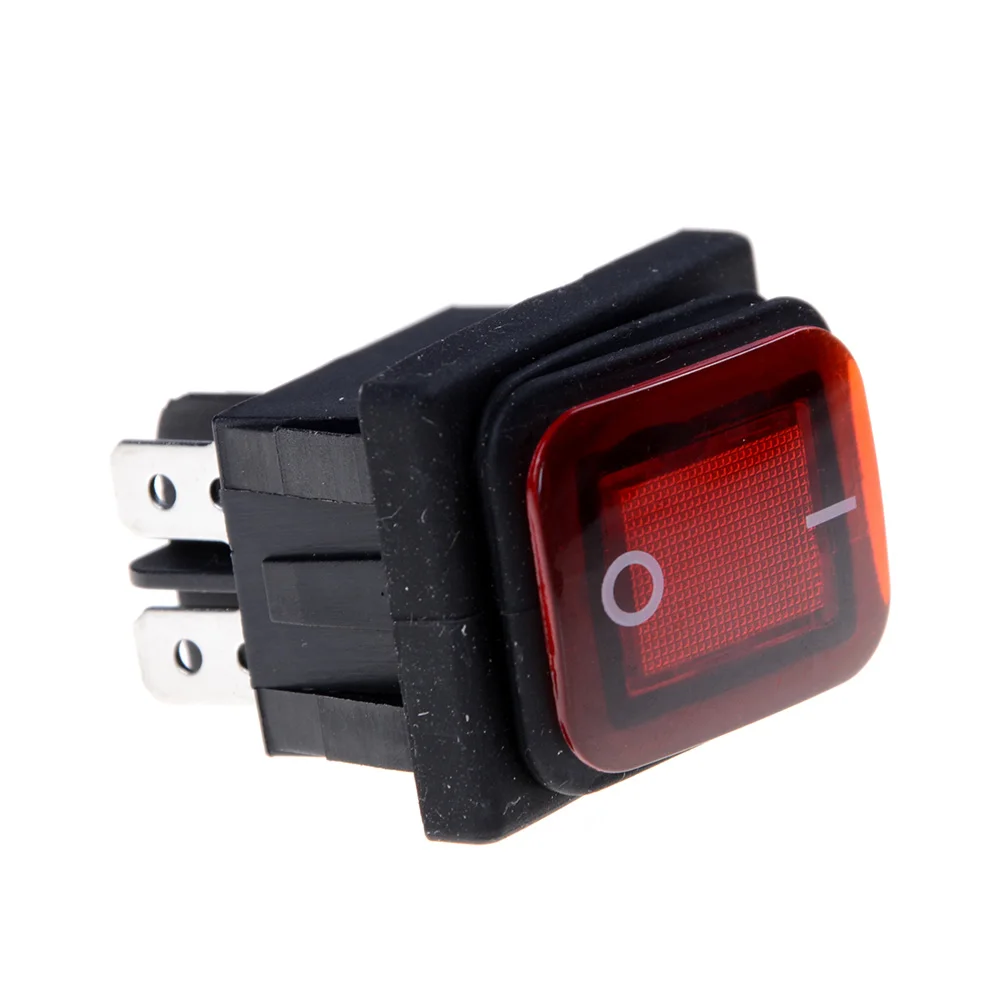 1 шт. красный 4Pin 2 положения AC250V/16A AC125V/20 AWaterproof защелкивающийся клавишный