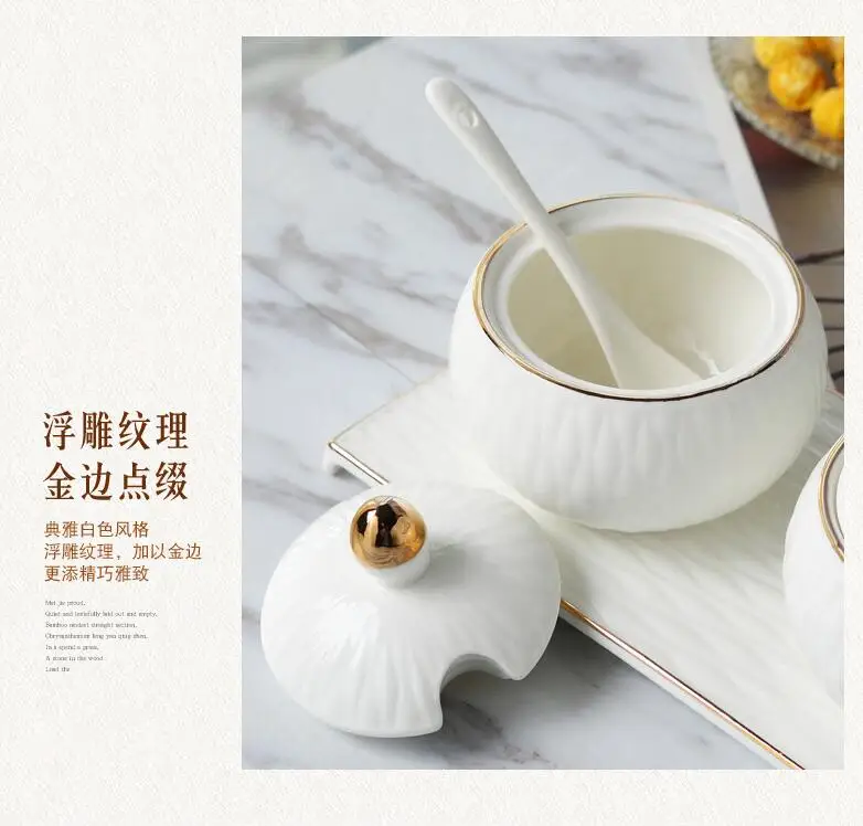 Jingdezhen банка для приправ, Креативные кухонные принадлежности, коробка для приправ, солевой горшок, европейская керамическая бутылка для приправ, комплект из трех предметов