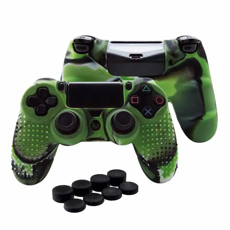 9 in 1 for Dualshock 4 PS4 Slim Pro Controller Studded Skin Preminum Protective Anti-Slip soft Silicone Grip Case Cover | Электроника