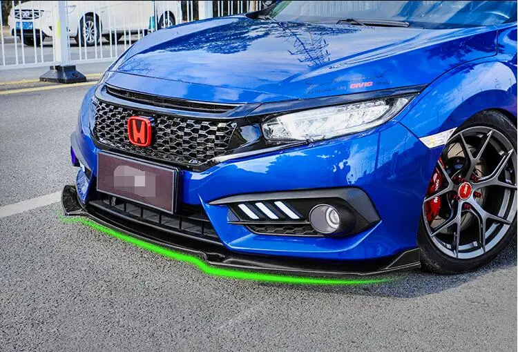Для 2017-2018 Honda Civic передний бампер диффузор защитные бамперы Задний Спойлер ABS