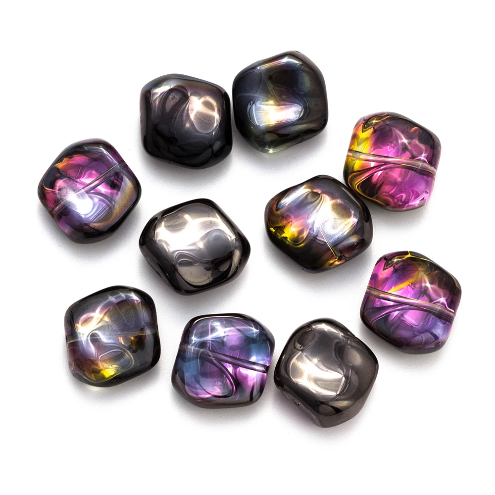 MEIBEADS, 10 шт./лот, 17*17 мм, разноцветные хрустальные бусины неправильной квадратной формы для аксессуаров, браслетов, рукоделия, ювелирных изделий EY6069
