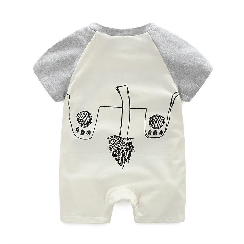 Модный Детский комбинезон с короткими рукавами и рисунком льва Цельный костюм