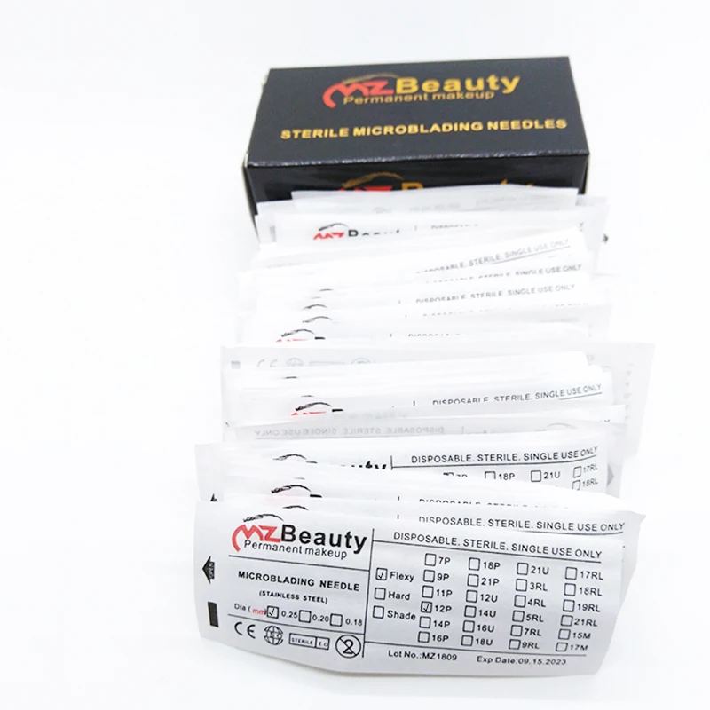 MZ Beauty микроблейдинг иглы для тату Agujas Tebori microblade pmu 3D вышивка расходные материалы в