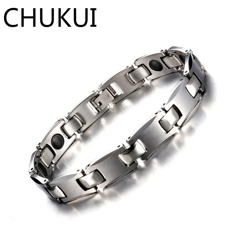 CHUKUI Мужской элегантный хитовый браслет серебряный Вольфрамовая сталь складные
