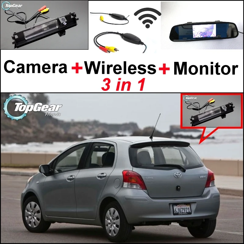 

3 in1 Special Camera + Wireless Receiver + Mirror Monitor Easy Backup Parking System For TOYOTA Vios Soluna XP40 MK1 2002~2007