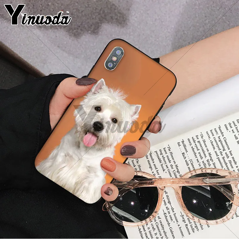 Yinuoda Westie терьер собака щенок Хайленд терьер черный ТПУ мягкий резиновый чехол для телефона для iPhone 8 7 6 6S Plus 5 5S SE XR X XS MAX