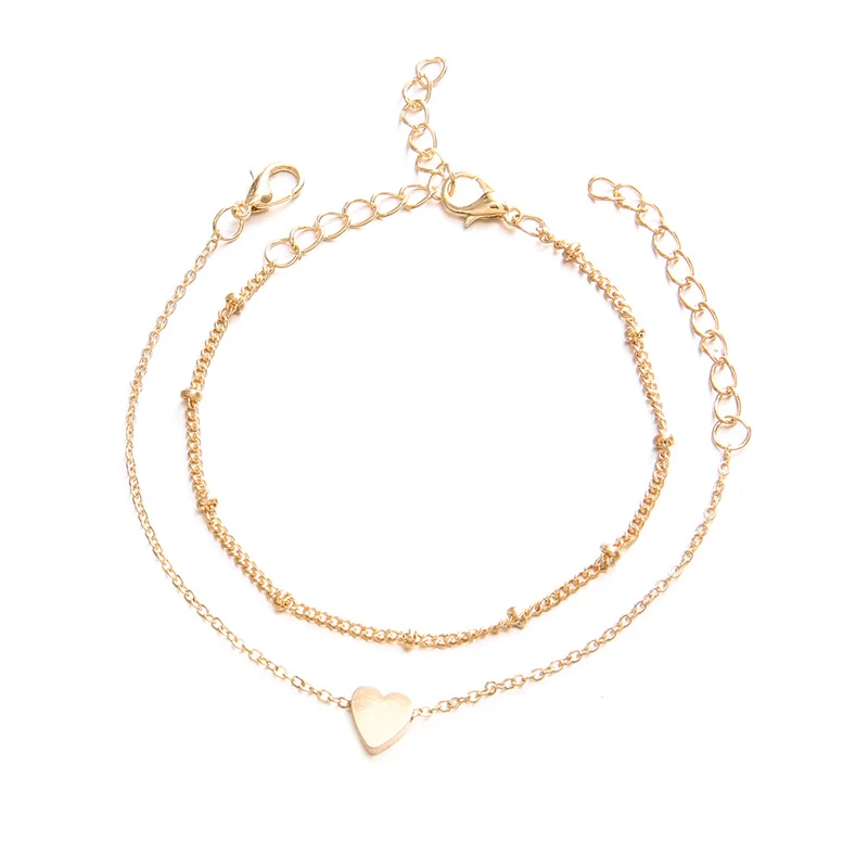 BR18Y0398-1 Rinhoo 1 комплект модные изысканные богемные сердце бабочка звено цепочки в виде браслета Высокое качество ювелирные изделия подарок для женщин - Окраска металла: BR18Y0398-1