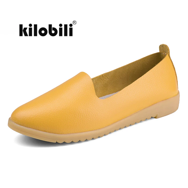 Kilobili/2018 г. весенние женские балетки из натуральной кожи повседневная обувь на