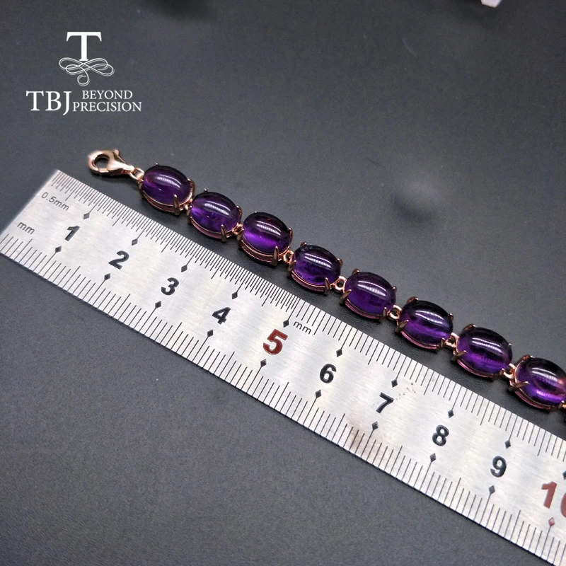 Женский браслет с аметистом TBJ Ювелирное Украшение натуральными драгоценными