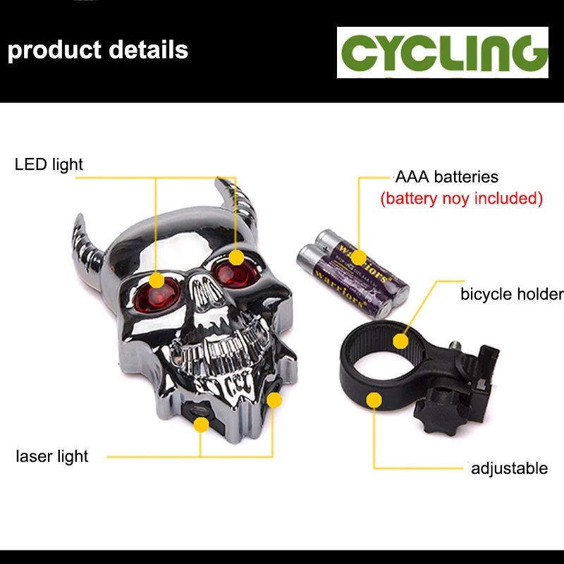 Hot Sale Bicycle Tail light Safety Warning Light 2 LED Seven Modes +2 Laser Two Night Mountain Bike Rear Lamp | Спорт и развлечения