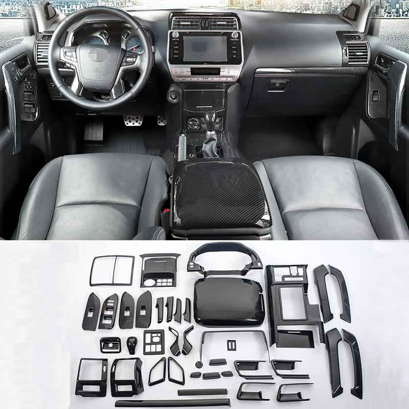 Для Toyota Land Cruiser Prado FJ150 ABS углеродное волокно с узором внутренняя накладка декоративный Комплект Аксессуары для стайлинга автомобилей 43x