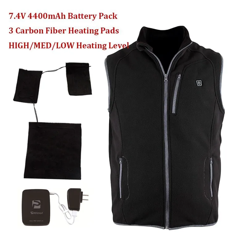 Электрический обогревающий жилет 7 4 В с 3 нагревательными подушками из