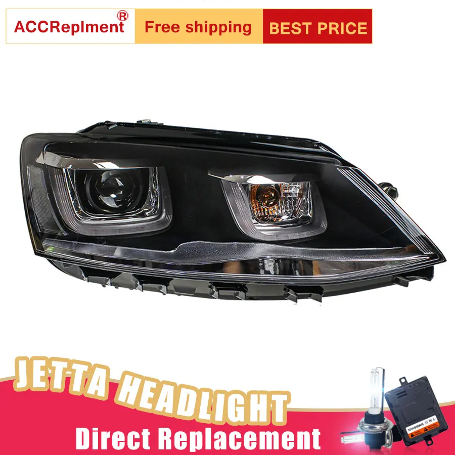 2Pcs LED Headlights For VW Jetta 2012-2015 led car lights Angel eyes xenon HID KIT Fog Daytime Running Lights | Автомобили и