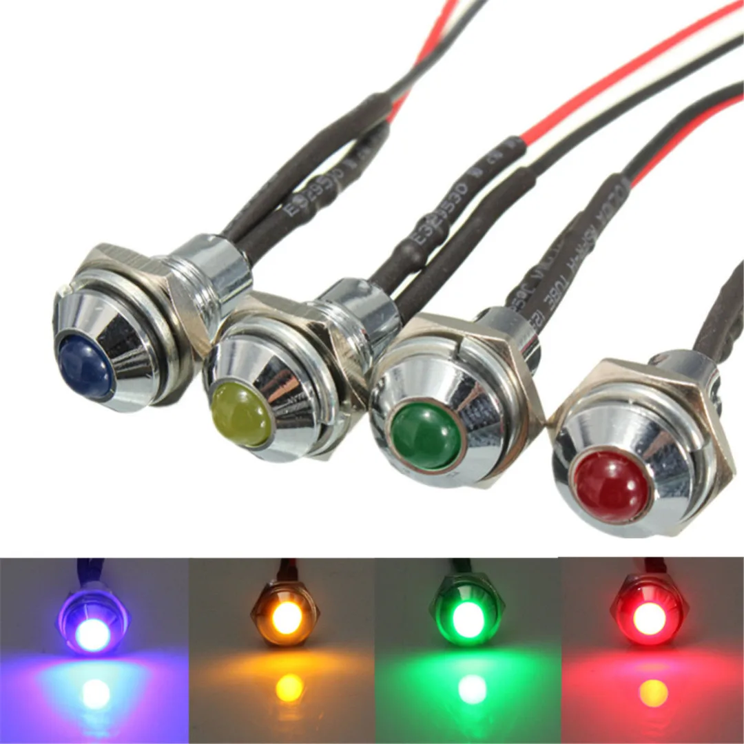 

JX-LCLYL 1 шт. 12 В 8 мм металлический водонепроницаемый Светодиодный индикатор для автомобиля грузовика лампа для приборной панели